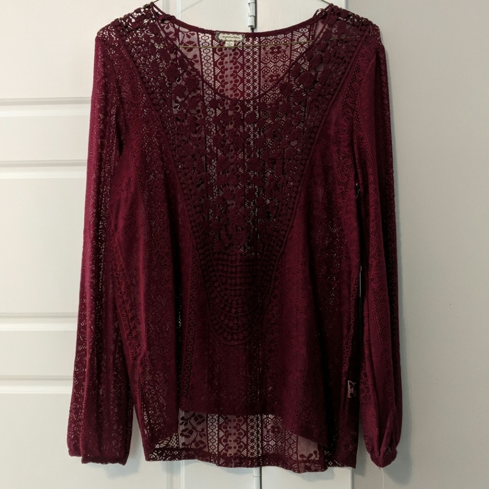 Long Sleeve Sheer Lace Top